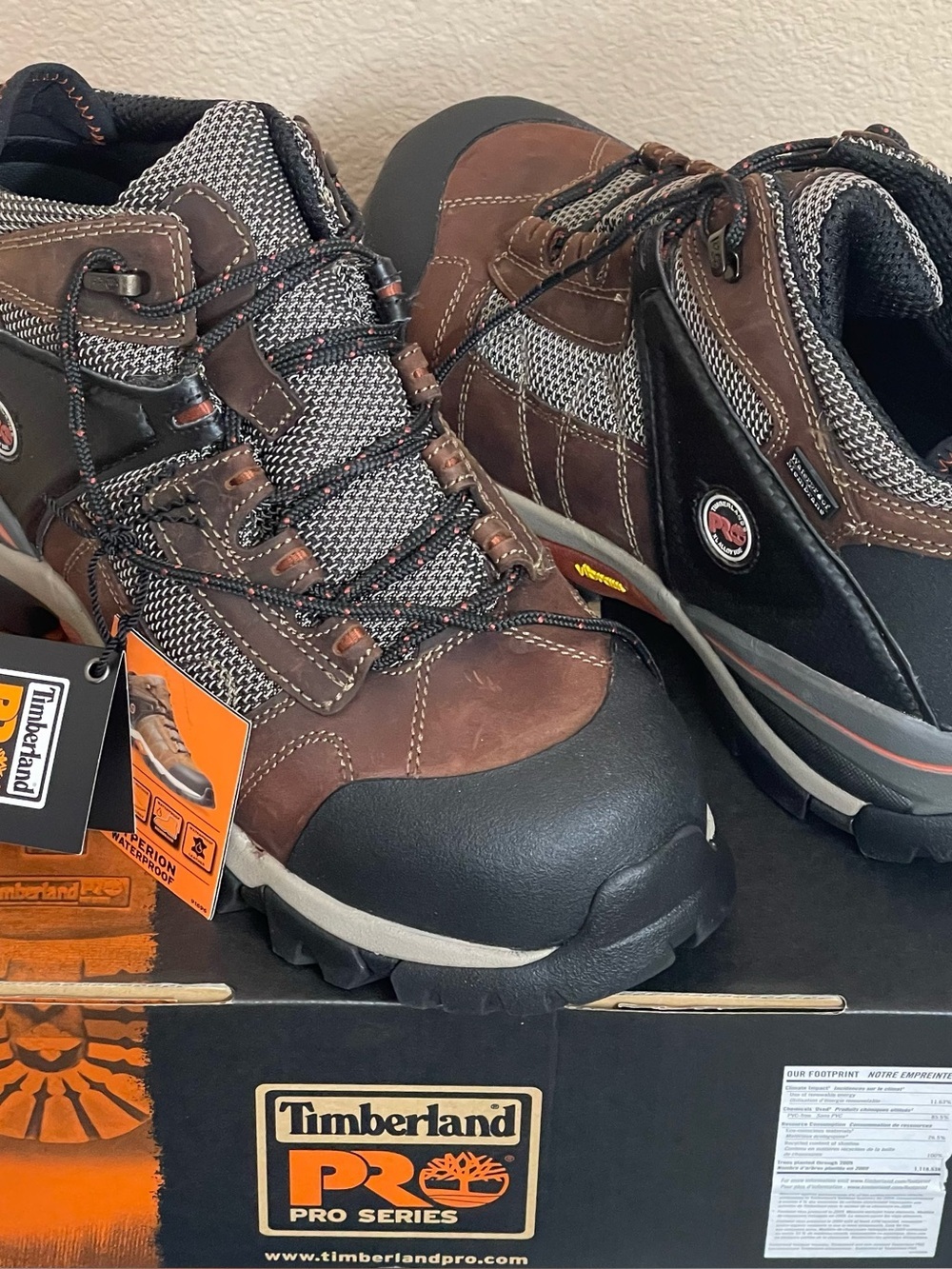 Timberland Hyperion waterproof brown men work boots size 11.5W